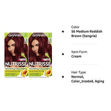 Garnier Hair Color Nutrisse Nourishing Creme, 56 Medium Reddish Brown (Sangria) Permanent Hair Dye, 2 Count (Packaging May Vary)