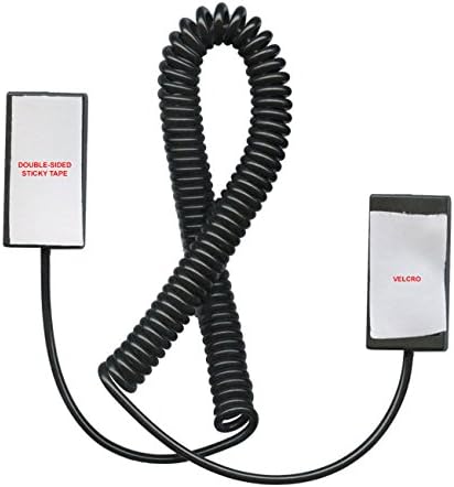 Universal Coiled Security Cable Bulk Pricing Available - Remote Control Tether Security Cable Leash with Hook and Loop Fastener Tape and Double-Sided Tape - CBL02 (1-Pack)