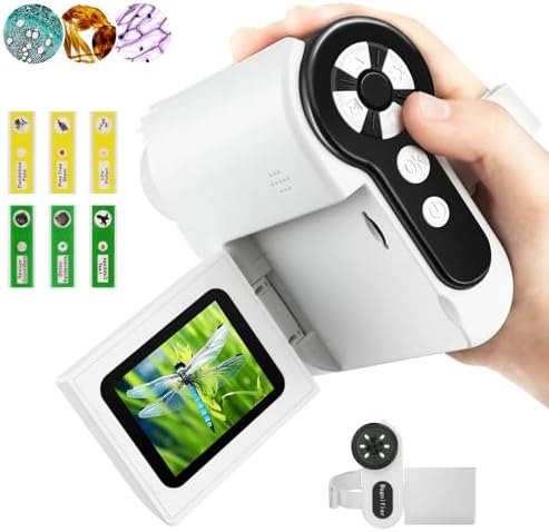 Microscope for Kids, [3-in-1] 1000X Handheld Mini Scope with 2" LCD Screen, Portable Miniscope for Kids 8-12 Halloween Christmas Birthday Edu Gifts, 32GB TF Card Included
