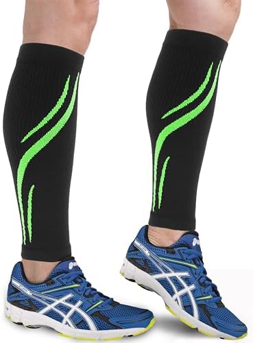 Calf Compression Sleeve for Men & Women 20-30 mmHg, Leg compression Sleeve, Footless Compression Socks (1 or 2Pair)