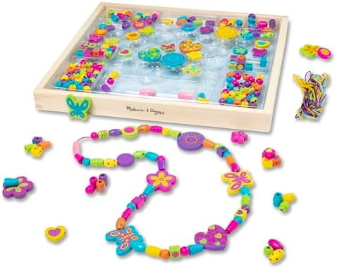 Melissa & Doug Created by Me Bead Bouquet Deluxe Wooden Bead Set With 220+ Beads for Jewelry-Making Kits for Kids 4+ - FSC-Certified