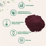 Organic Acai Powder, 8oz | 100% Natural Fruit Powder | Freeze-Dried Brazilian Wildberry Source | No Sugar & Additives | Great Flavor for Drinks, Smoothie, & Beverages | Non-GMO & Vegan Friendly