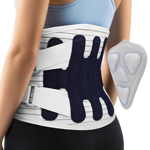 Back Brace for Lower Back Pain Relief,Lumbar Waist Support for women,Lower Back with 3D Lumbar Pad for Work Sports Sciatica, Scoliosis(Grey，L)