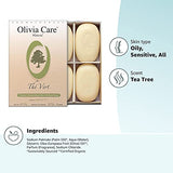 Olivia Care Bath & Body Bar Green Tea Soap 4 Pack Gift Box Organic, Vegan & Natural Contains Olive Oil Repairs, Hydrates, Moisturizes & Deep Cleans Good for Sensitive Dry Skin Made in USA