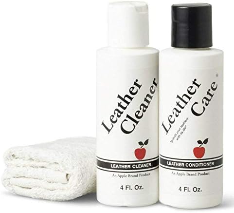 Apple Brand Leather Cleaner & Conditioner Kit - for Use On Leather Purses, Handbags, Shoes, Boots & Accessories - Safe On Colored and Natural Leather