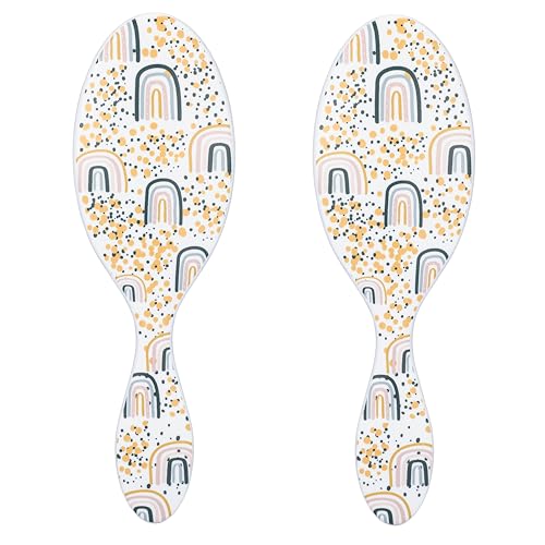 Wet Brush Kids Detangler Hair Brushes - Rainbows - Midi Detangling Brush With Ultra-Soft IntelliFlex Bristles Glide Through Tangles With Ease - Pain-Free Comb For All Hair Types (Pack of 2)