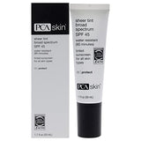 PCA SKIN Sheer Tinted Sunscreen, SPF 45 Broad Spectrum Sunscreen, Water Resistant, Made With Physical Sunscreen Ingredients, 1.7 fl oz Tube