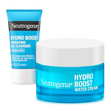 Neutrogena Hydro Boost Skincare Set, Hydro Boost Water Cream Face Moisturizer for 72-Hour Hydration, 1.7 Fl Oz, & Hydro Boost Hydrating Gel Facial Cleanser Trial Size, 0.5 Fl Oz, 2 Pack