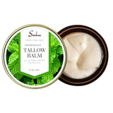 SULU ORGANICS Natural Whipped Tallow Balm for Face and Body, Natural Moisturizer made with Grassfed Beef Tallow- 4 oz/113 g (Peppermint)