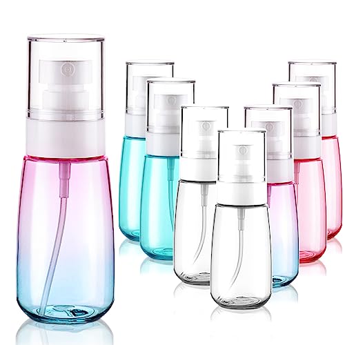 Cosywell Fine Mist Spray Bottles TSA Approved 2oz 60ml 8 Pack Leak Proof Travel Spray Bottle Empty Small Spray Bottles for Perfume Essential Oils Toners Rose Water Cosmetics (8PCS-4Colors)