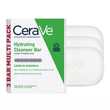 CeraVe Hydrating Cleanser Bar | Soap-Free Body and Facial Cleanser with 5% Moisturizing Cream | Fragrance-Free |3-Pack, 4.5 Ounce Each