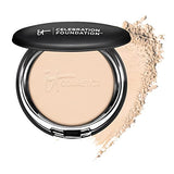 IT Cosmetics Celebration Foundation, Light (W) - Full-Coverage, Anti-Aging Powder Foundation - Blurs Pores, Wrinkles & Imperfections - With Hydrolyzed Collagen & Hyaluronic Acid - 0.3 oz Compact