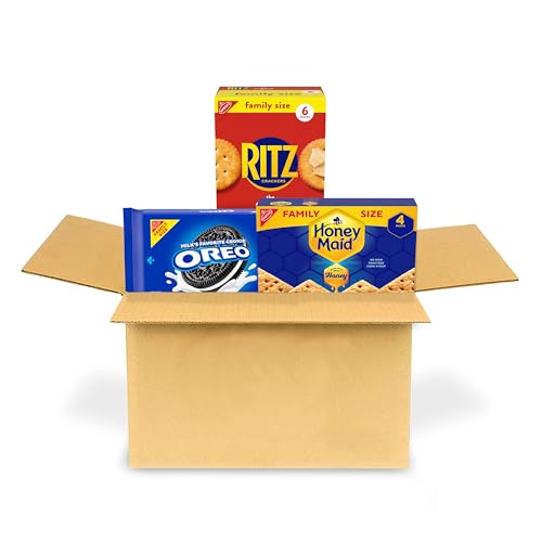 OREO Cookies, RITZ Crackers, Honey Maid Graham Crackers Variety Pack, Family Size, 3 Packs