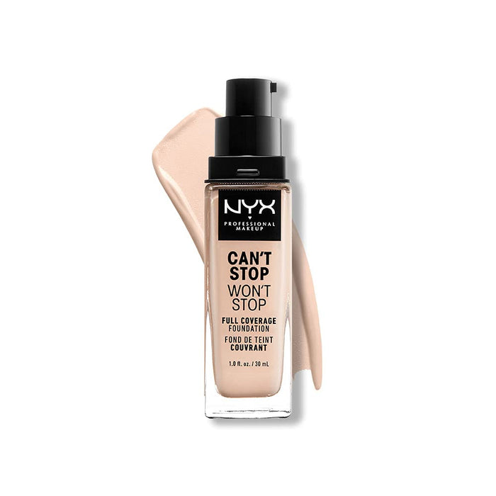 NYX PROFESSIONAL MAKEUP Can't Stop Won't Stop Foundation, 24h Full Coverage Matte Finish - Light Porcelain