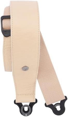 D'Addario Comfort Leather Auto Lock Guitar Strap - Acoustic & Electric, 2.5'' Width, Tan