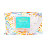 Pacifica Beauty | Glowing Makeup Remover Wipes | Gycolic Acid, Coconut Water, Aloe Infused | Daily Cleansing + Exfoliating | Clean Skin Care | Plant Fiber Facial Towelettes | 4 Count | Vegan