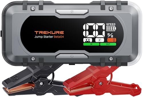 8-in-1 Car Jump Starter 6000A 65W Charging Jump Starter Battery Pack (All Gas/10L Diesel) Jump Box Car Battery Jumper Starter Portable with Extended Jumper Cables