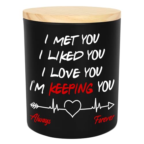 TEEZWONDER Anniversary Wedding Gifts - Valentines Day, Christmas, Birthday Gifts for Him, Her, Couple Gifts for Boyfriend, Girlfriend, Husband and Wife Gifts - Vanilla Lavender Scented Candles 10 oz