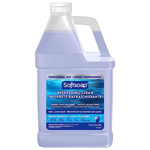 Softsoap Antibacterial Liquid Hand Soap Refill, Refreshing Clean, Moisturizing Hand Soap, 1 Gallon,White