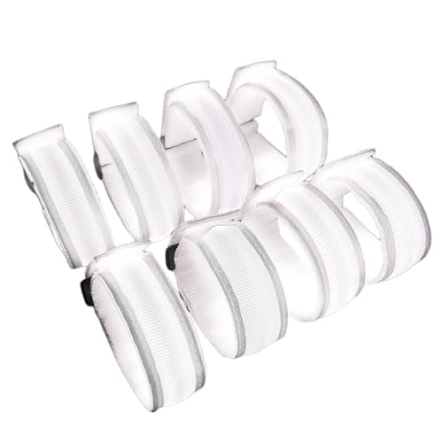 KIRALUMI 8 PCS LED Glow Bracelets, Light Up Wristbands - Halloween Glow in The Dark Party Bracelets Favors Supplies for Christmas, Concerts, Festivals, Game Prizes, Sports, Rave Accessories（White）