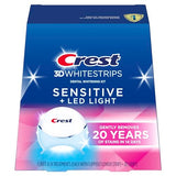 Crest 3DWhitestrips Sensitive + LED Light Teeth Whitening Kit, 14 Treatments, Gently Removes 20 Years of Stains