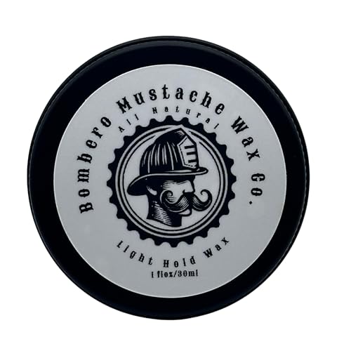 Mustache Wax Light hold - Bombero Mustache Wax Co. - Easy Application, Restyleable, lasting hold - Most Advanced All Natural Formula Holds up to Hard Work and Exercise - 1 OZ tin (Woodsy)