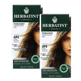 Herbatint Permanent Haircolor Gel, 6N Dark Blonde, Alcohol Free, Vegan, 100% Grey Coverage - 2 Pack