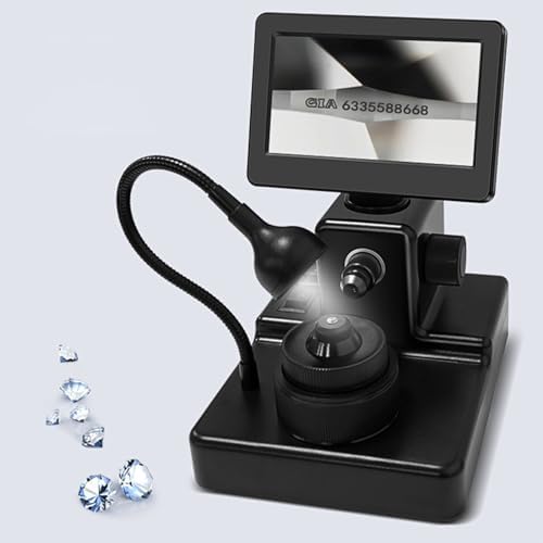 4.3Inch LCD Digital Microscope, Digital Diamond Girdle Viewer, 50-1000X Magnification, Biological Microscope Kit, Accurate Identification, for Diamond Inscription Viewer