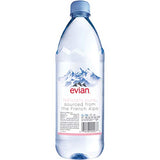 Evian Natural Spring Water, 1 L bottle, 12 pack