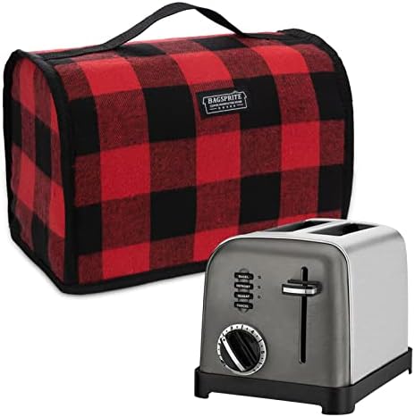 Toaster Cover Compatible with Cuisinart 2 Slice, Appliance Cover with Pockets for Knife & Toast Machine Tongs, Dust Off and Fingerprint Protection