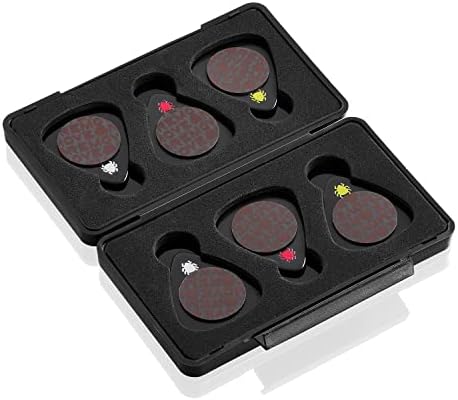6-Pack Guitar Picks for Acoustic & Bass Guitars | As Seen On Shark Tank | Black Multi-Gauge