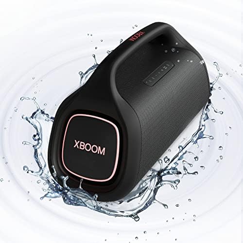 LG XG9QBK.DUSALLK Go Portable Bluetooth Speaker - Stage Lighting and up to 24-Hour Battery, Black (Renewed)