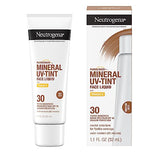 Neutrogena Purescreen+ Tinted Sunscreen for Face with SPF 30, Broad Spectrum Mineral Sunscreen with Zinc Oxide and Vitamin E, Water Resistant, Fragrance Free, Medium Deep, 1.1 fl oz