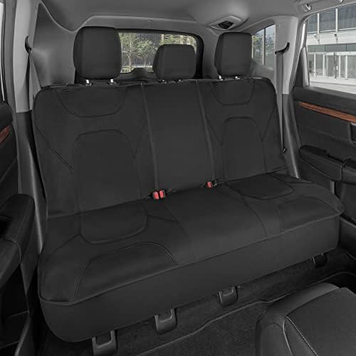Motor Trend AquaShield Waterproof Black Rear Split Bench Seat Covers for Trucks Rear Seat Cover Only - Black Car Seat Covers, Back Seat Covers Only - Durable Neoprene Spill Resistant for Kids & Dogs