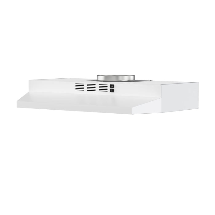 FIREGAS Range Hood 30 inch Under Cabinet Range Hood with 2 Speed Exhaust Fan,Ducted/Ductless Convertible,Rocker Button Control,300 CFM, White Vent Hood Aluminum Filter Included