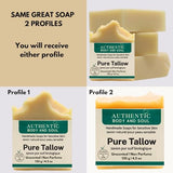 1 Ingredient Organic Tallow Soap for Sensitive Skin - 130 grams plus, Pack of 1 - Unscented and Fragrance Free Beef Tallow Skincare, Naturally Gentle (UNSCENTED) (PURE SINGLE BAR)