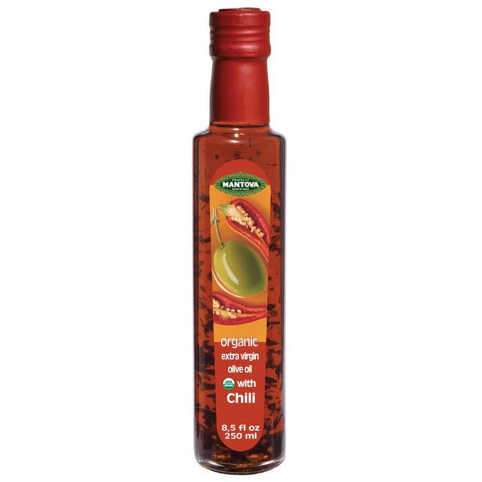 Mantova Chili Organic Extra Virgin Olive Oil, 8.5-Ounce Bottles (Pack of 3), Organic chili natural flavor