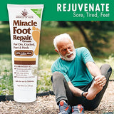 Miracle Foot Repair Cream (8 oz / 3-Pack) Repairs Dry Cracked Heels and Feet, 60% Pure UltraAloe Moisturizes, Softens, and Repairs