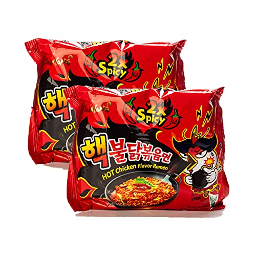 [ 2 Pack ] Samyang 2X Extra Spicy Hot Chicken Flavor Ramen Korean Spicy Noodle (140g each)