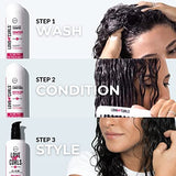 LUS (Love Ur Self) 3-Step System Shampoo and Conditioner Set with All-in-One Styler for Wavy Hair Nongreasy & Moisturizing - 8.5oz each