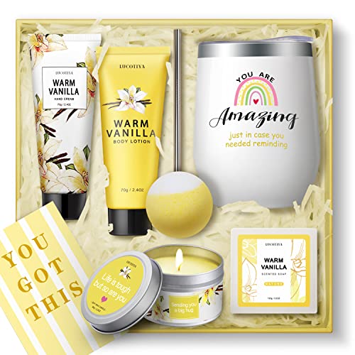 Gifts for Women, Birthday Gifts for Women Relaxing Spa Gifts Baskets for Women Warm Vanilla Bath and Body Gifts Set Self Care Gifts for Women for Friends,Her,Bestie,Mom,Wife Christmas Gifts