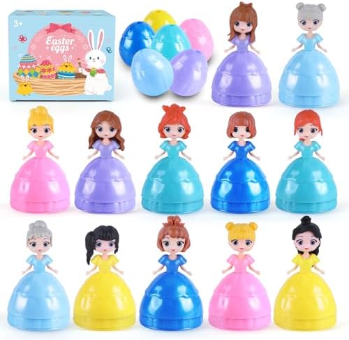 Konijiwa Easter Gifts for Kids, 12 Piece Prefilled Easter Egg,Perfect for 3+ Year Old Boys and Girls, Ideal for Easter Basket Stuffers