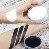 BOBISUKA Blank in the Dark Black + White Oil Face Body Paint Set, Large Capacity Professional Paint Palette Kit with Brushes for Art Theater Halloween Party Cosplay Clown Sfx Makeup for Adults