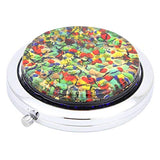 GlassOfVenice Murano Glass Millefiori Folding Compact Mirror - Golden Meadow