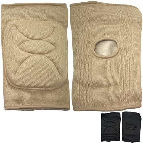 DANCEYOU Dance Knee Pads Thick Soft Sponge Volleyball Knee Brace for Big Kid Teen Adults Workout Knee Protector Football Pole Dance Yoga Tennis Running