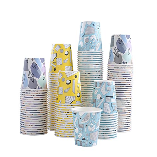 Lamosi 300 Pack 5 oz Paper Cups, Disposable Bathroom Cups, Small Colorful Mouthwash Cups, Espresso Cups, Mini Paper Cups for Parties, Picnics, Barbecues, Travel and Events