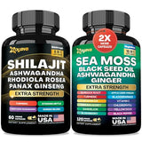 Zoyava Shilajit 8-in-1 and Sea Moss 16-in-1 Supplement Bundle