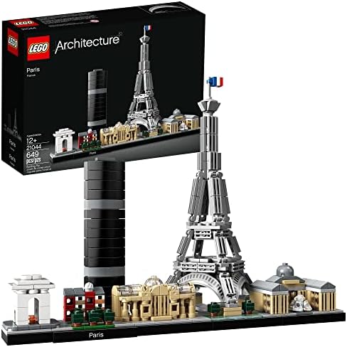 LEGO Architecture Paris Model Building Set - Detailed Display Building Blocks for Kids, Boys and Girls, Ages 12+ - Gift for Valentines Day for Travelers - 21044