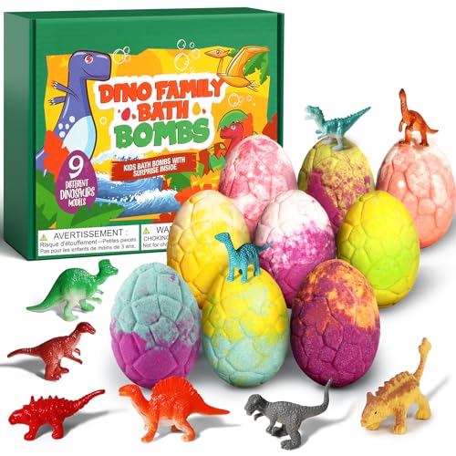 Valentines Day Gifts for Kids Classroom :Sanyi Bath Bombs for Kids with Dragon Toys Inside, Dinosaur Toys Gifts for Kids 5-7, Dino Egg Bubble Bath Birthday Gifts for Boys Girls