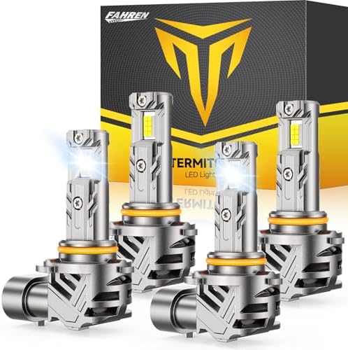FAHREN 9005 9006 Bulbs Combo, 50000LM 900% Super Bright 9005 9006 Off-Road Use or Fog Light Bulbs, 6500K White Quick Install No Adapter Needed, Pack of 4